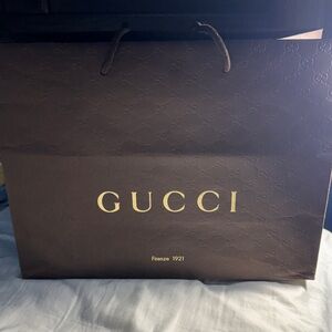 Gucci Dark Brown Logo Shopping Bag